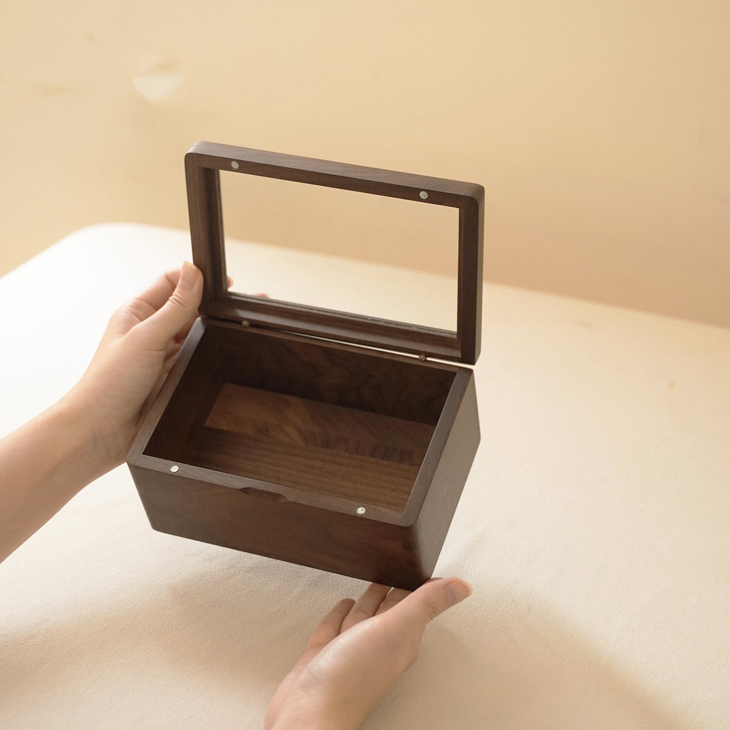 Markwell Solid Walnut Storage Organizer Box for Stamps
