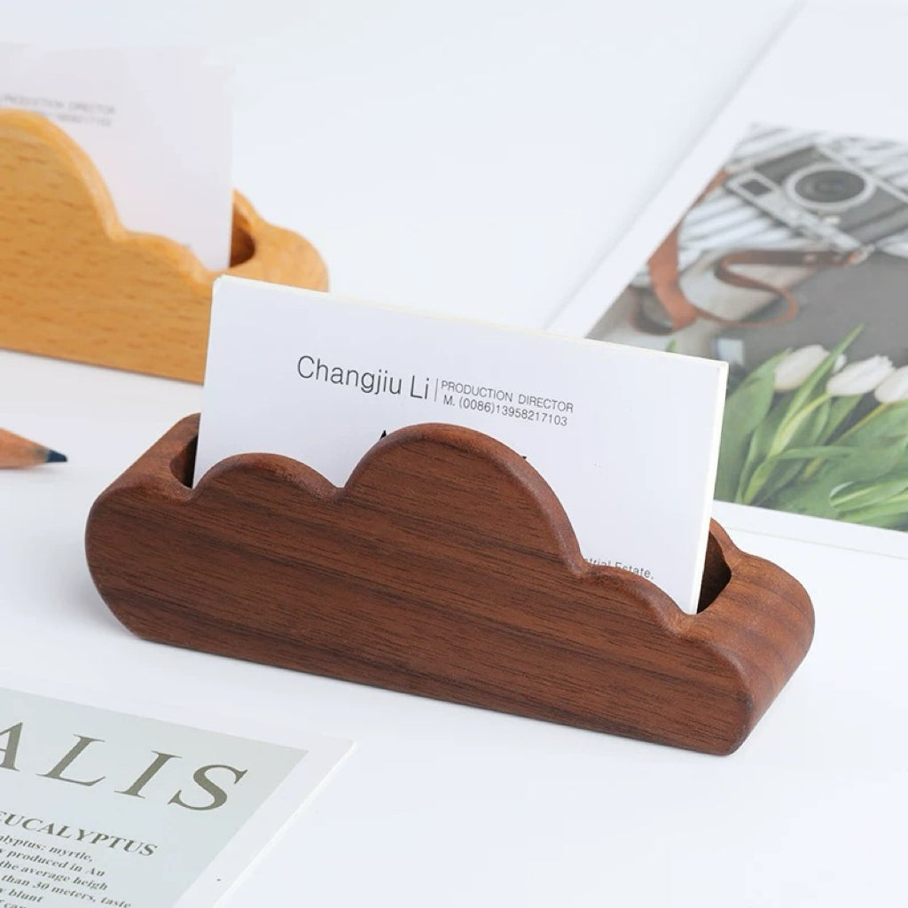 Monto Solid Wood Business Card Stand