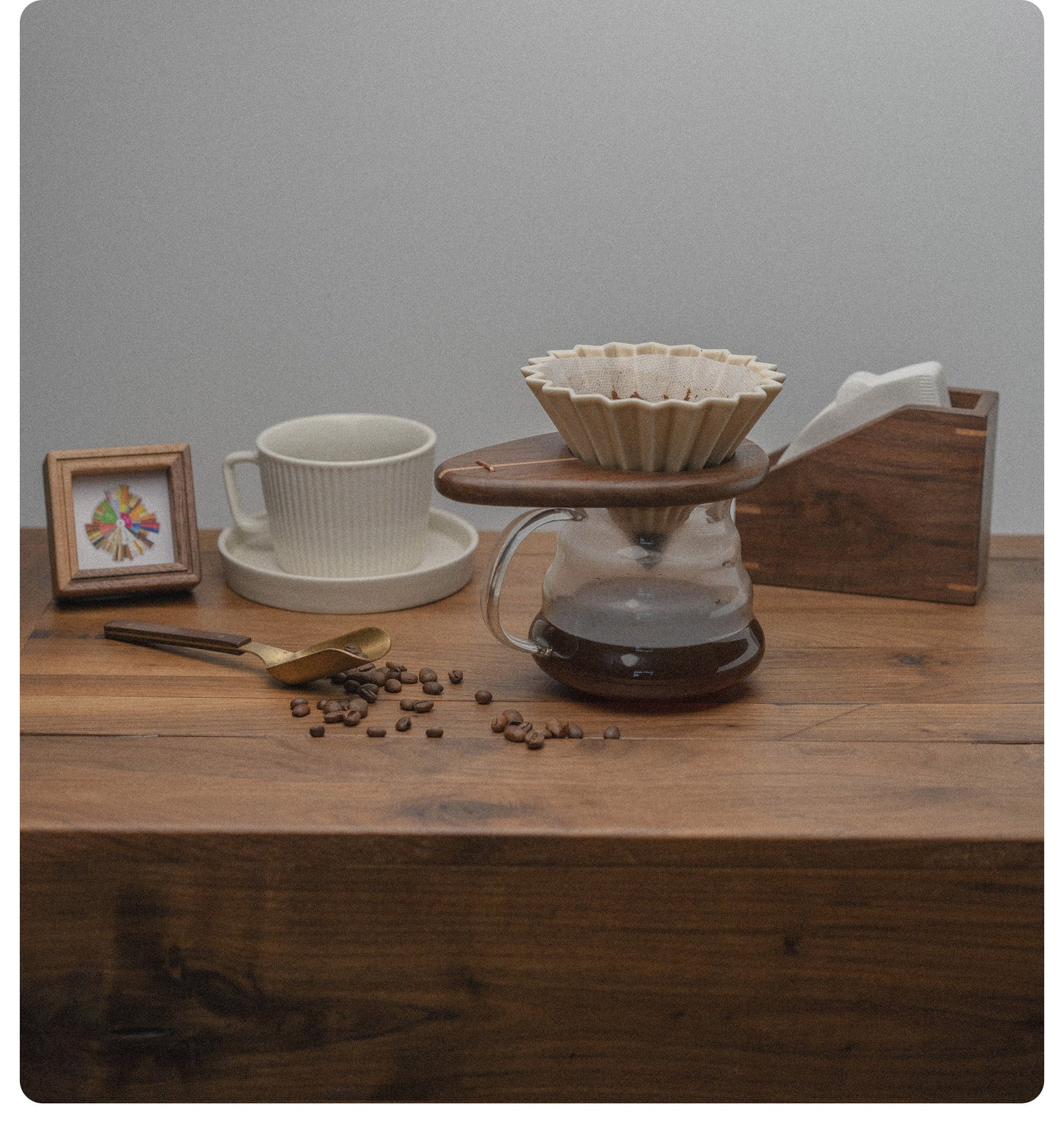 Mori Wooden Pour-Over Coffee Stand for V60 Drippers