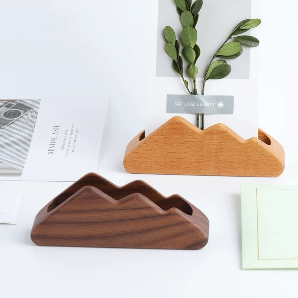 Monto Solid Wood Business Card Stand