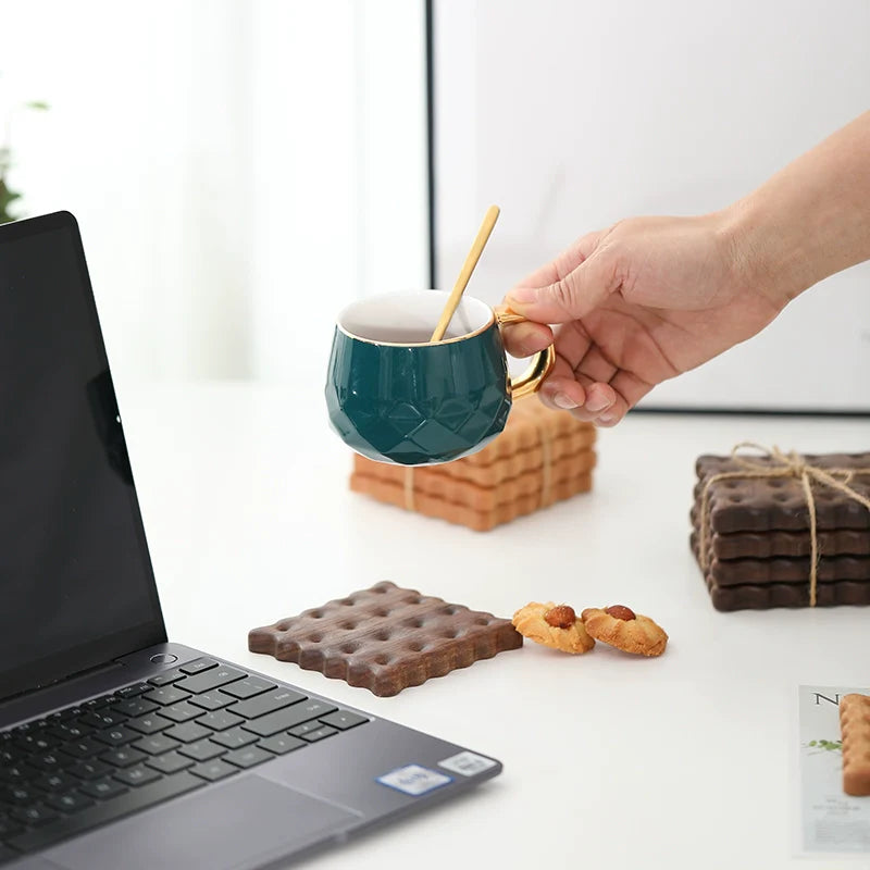 4pcs Biscuit Crunchy Style Coaster Set