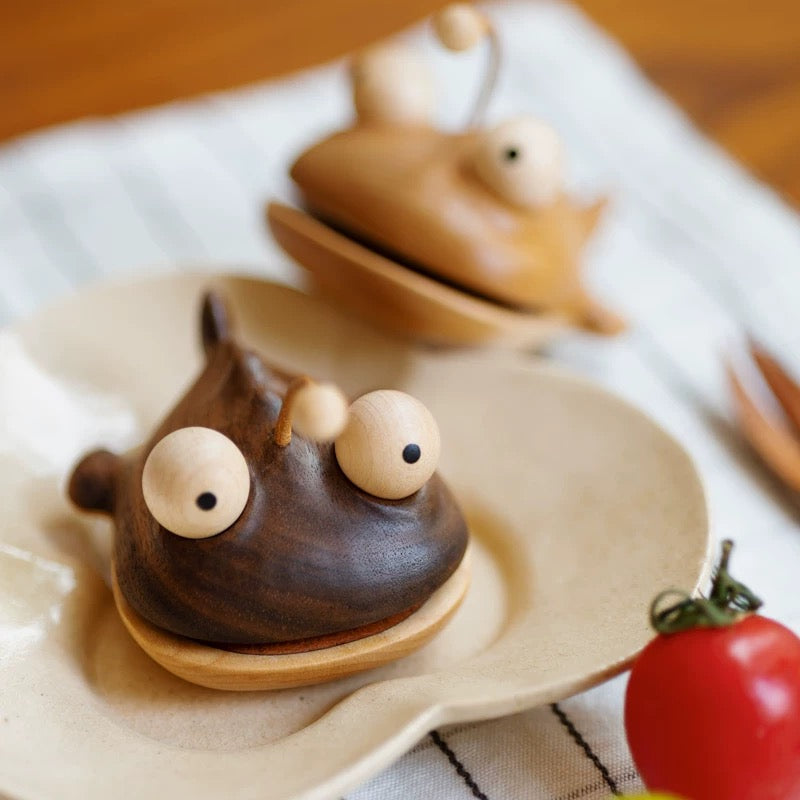 Anglerfish Walnut Snack Clip & Fridge Magnet