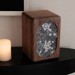 Artora Black Walnut Jewelry Box with Decorative Front Panel