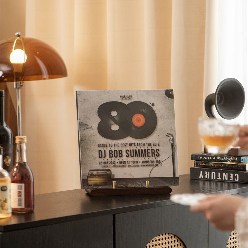 Arvo solid walnut stand for organizing CD albums