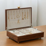 Aurelin natural walnut two-level jewelry box