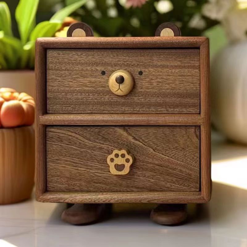 Bear Shape Wooden Storage Organizer