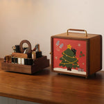 Beautra black walnut cosmetic organizer with rotating base