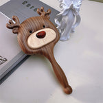 Black Walnut Elk Air Cushion Hair Brush on vanity table