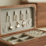 Black Walnut Jewelry Storage Box with Velvet Lining