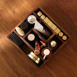 Black walnut makeup organizer with 360° rotation