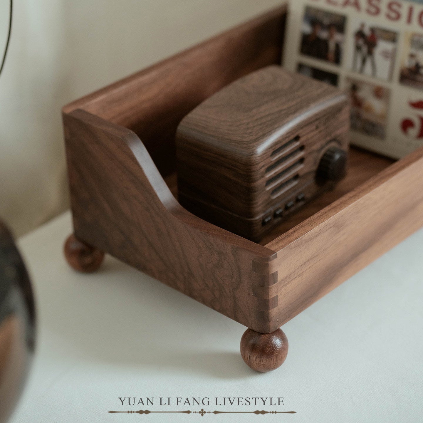 Cadence handcrafted walnut CD storage stand