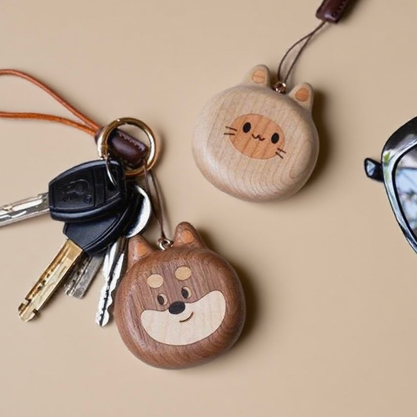 Cat Dog Wooden Key Chain