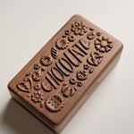 Choco Black Walnut Jewelry Box on wooden table