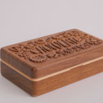 Choco Black Walnut Jewelry Box with necklace displayed