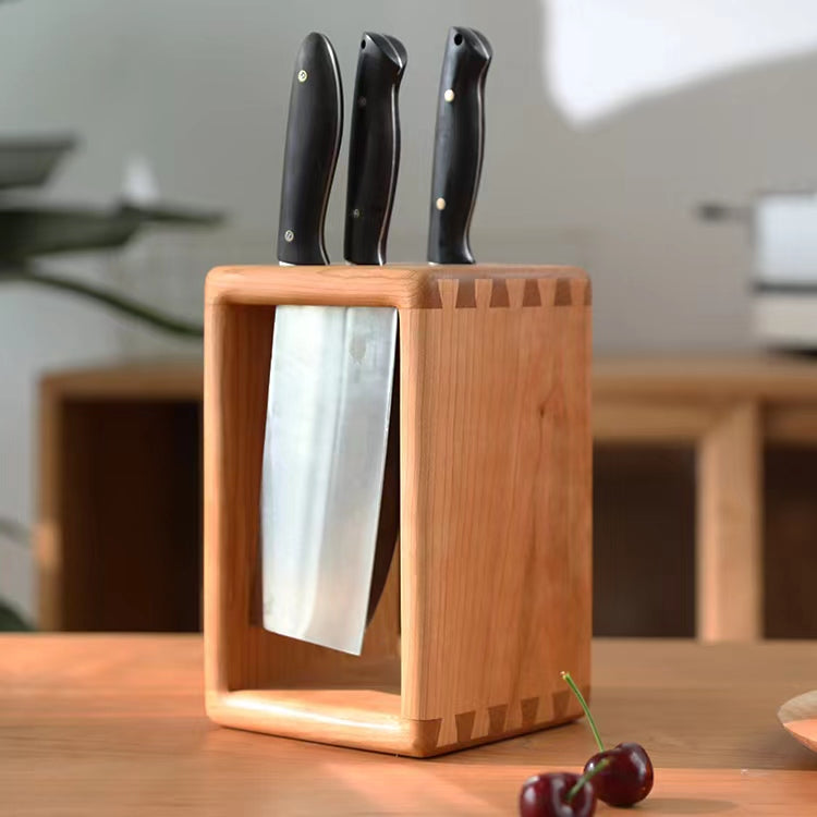 Cleave Solid Wood Knife Block in modern kitchen