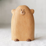 Close-up of Little Bear Solid Wood Flower Vase
