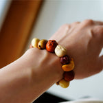 Colorful wooden bead bracelet
