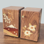 Compact floral walnut jewelry organizer for home use