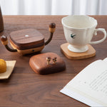 Crab Solid Wood Coasters Home Decor