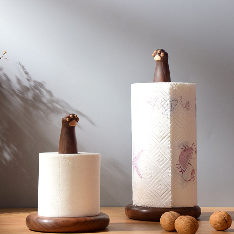 Creative Cat Paw Wooden Standing Tissue Holder