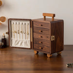 Creative Suitcase Solid Wood Jewelry Box on dresser