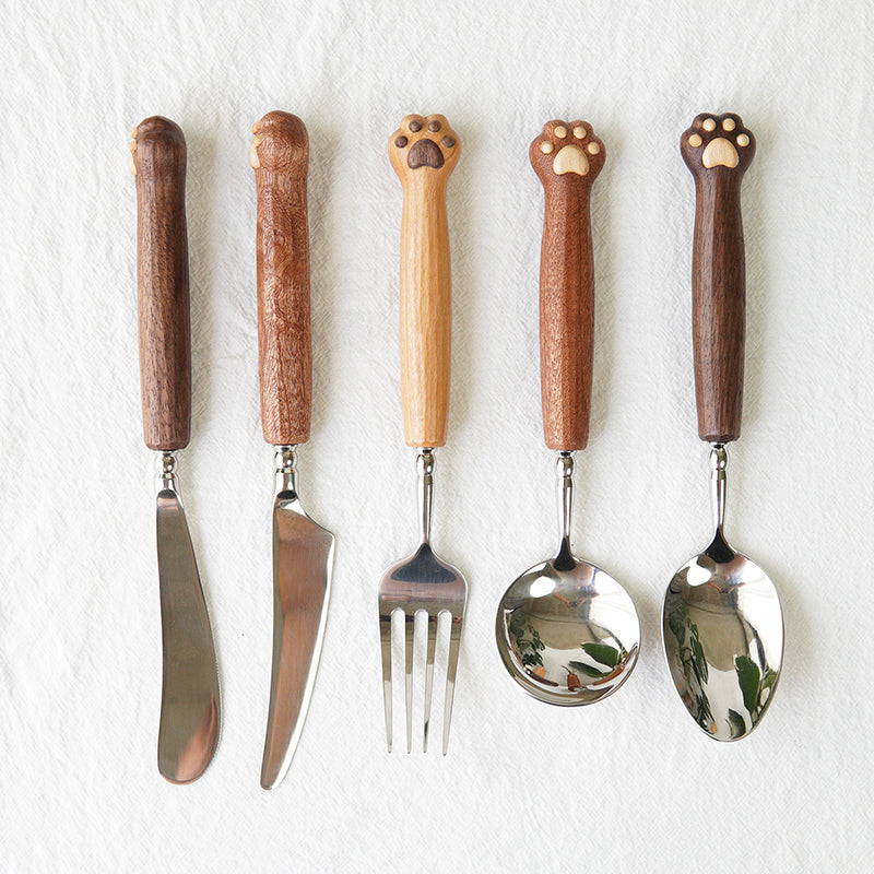 Cute Cat Design Tableware Spoon & Fork Set