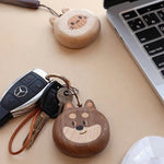 Cute Cat and Dog Wooden Keychain