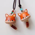 Cute Wooden Fox Keychains & Necklace