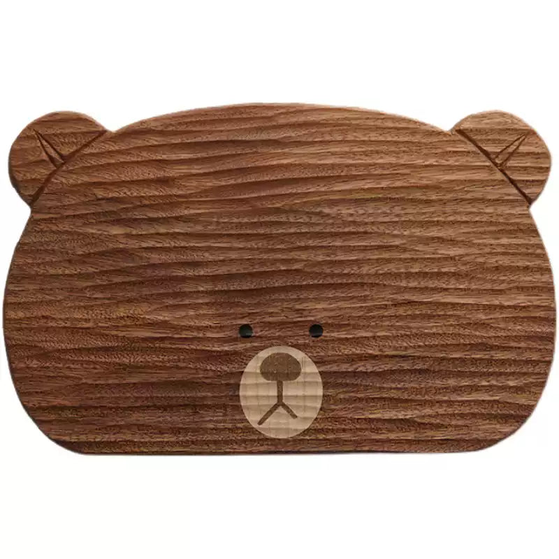 Cute bear-shaped wooden serving board