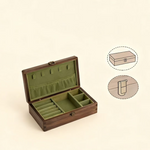 Emerald premium walnut jewelry box with smooth finish