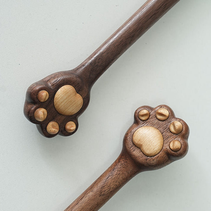 Ergonomic Cat Paw Wooden Back Scratcher