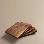 Folded Corner Walnut Drink Coasters