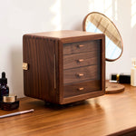 Glintia Black Walnut 360° Rotating Dual-Sided Jewelry Box