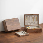 Halorin wooden jewelry box with dual-level storage