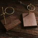 Handcrafted Brass and Walnut Coffee Filter Stand