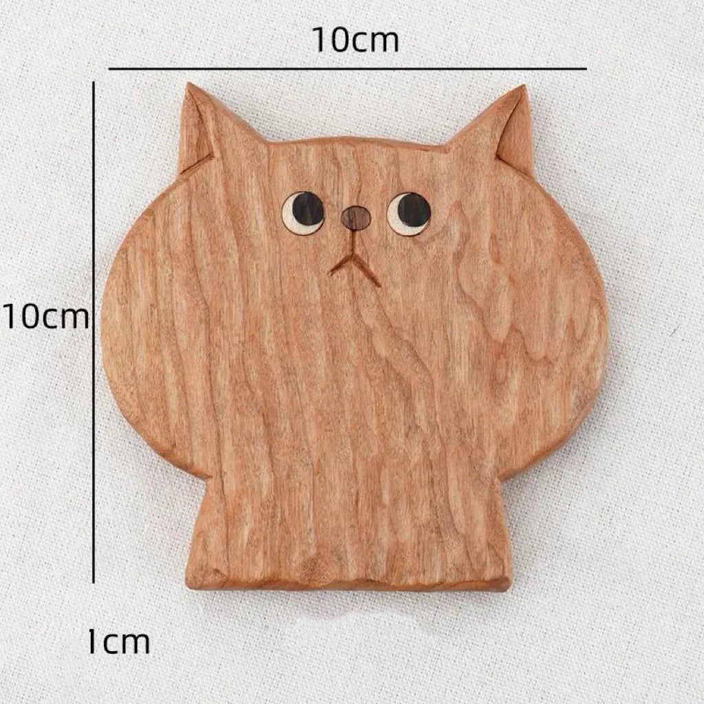 Handmade Bear Black Walnut Coasters