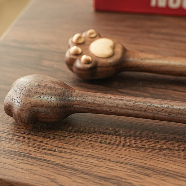 Handmade Black Walnut Cat Paw Scratcher Stick