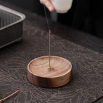 Handmade Walnut Incense Holder for Meditation and Relaxation