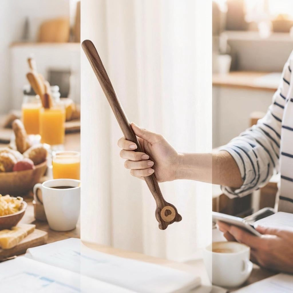 Ideal Standing Cat Paw Shoehorn (Black Walnut)
