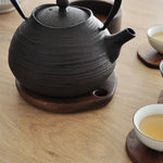 Kitchen Heat-Resistant Wooden Trivet – Round Walnut Style