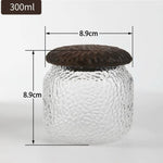 Kitchen organization with Haven Black Walnut Hammered Seal Glass Containers