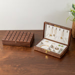 Lunara Chocolate Black Walnut Jewelry Box with intricate craftsmanship