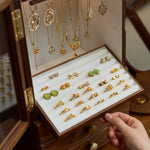 Lunaris wooden jewelry box with simple elegant style