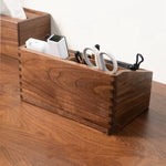 Luxury Pivo Black Walnut Desktop Organizer Box