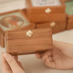 Merrin art glass–topped cherry jewelry box