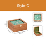 Merrin cherry wood jewelry storage case with decorative glass cover