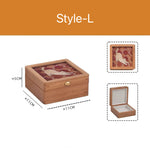 Merrin handcrafted jewelry box with cherry wood and art glass top