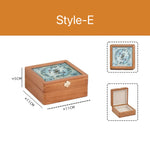 Merrin solid wood jewelry box with creative laminated glass top
