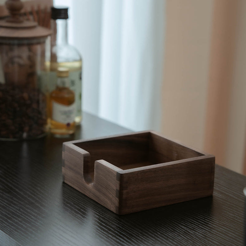 Minimalist Black Walnut Tissue Box
