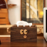 Minimalist Black Walnut Tissue Box Organizer